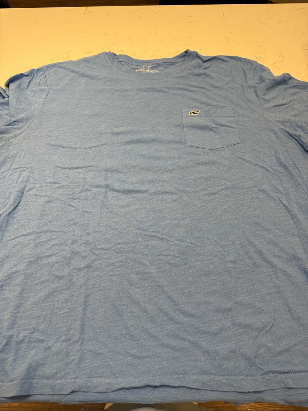Vineyard Vines Men's Heather Sky Blue Pocket Tee